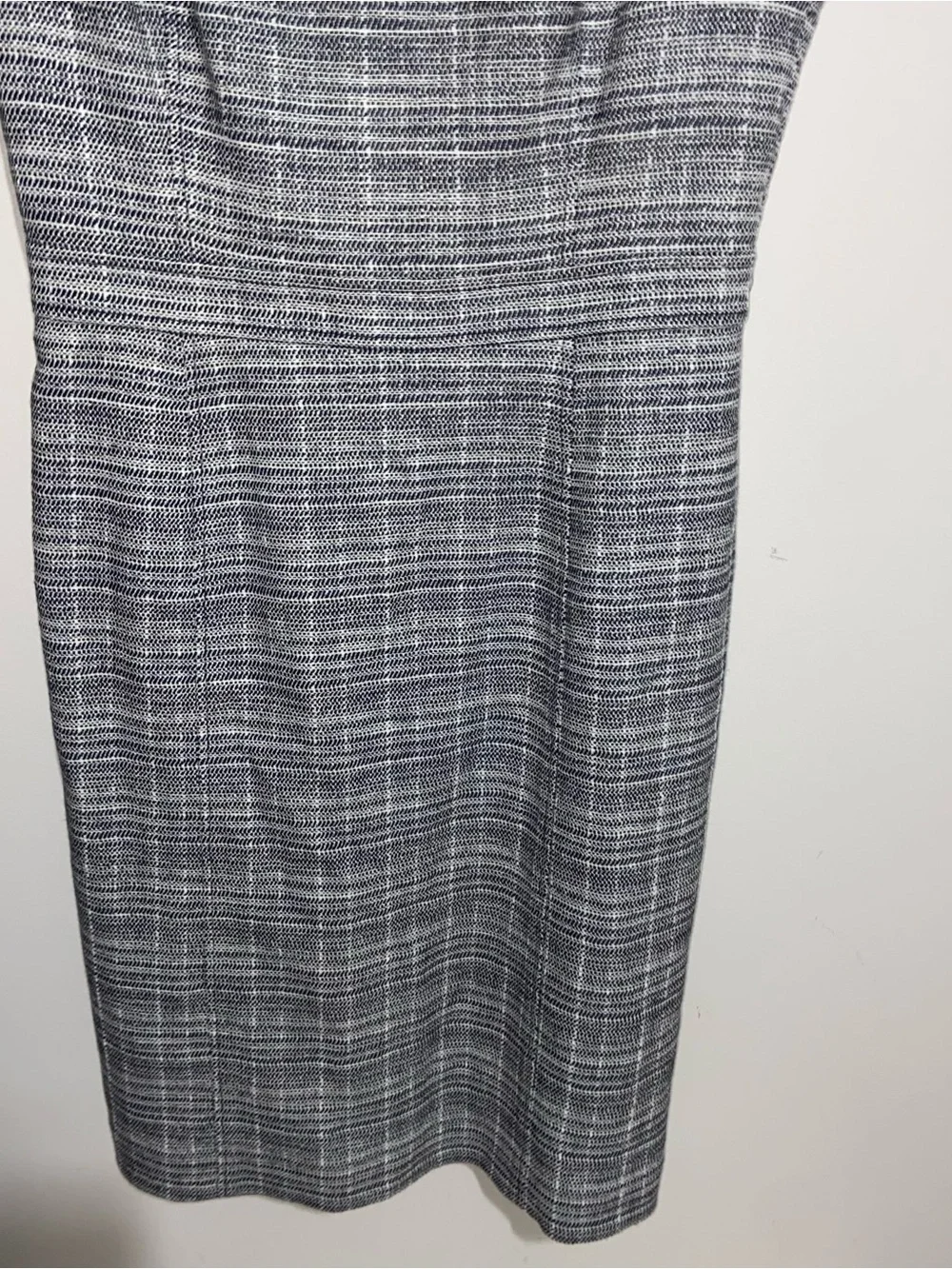 Tory Burch Dress Womens Sz 8 Tweed Sheath Navy Blue Jumper Preppy Career Fall